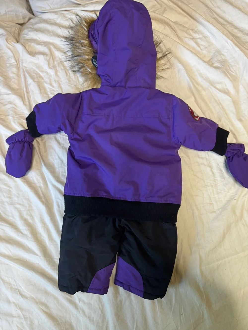 Kids purple and black Canada Weather Gear infant full-body snowsuit